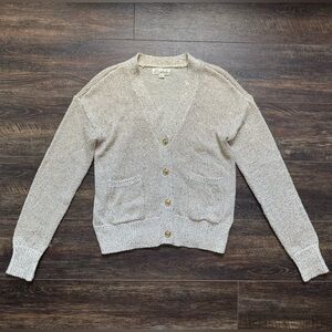 Marled Cream Button-Up Cardigan